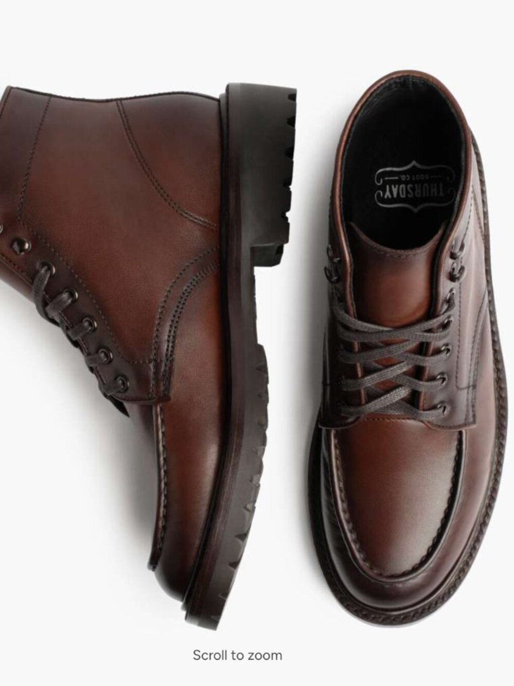 Like New - Thursday Boots Brown Leather Lace-Up - Size 6.5 M